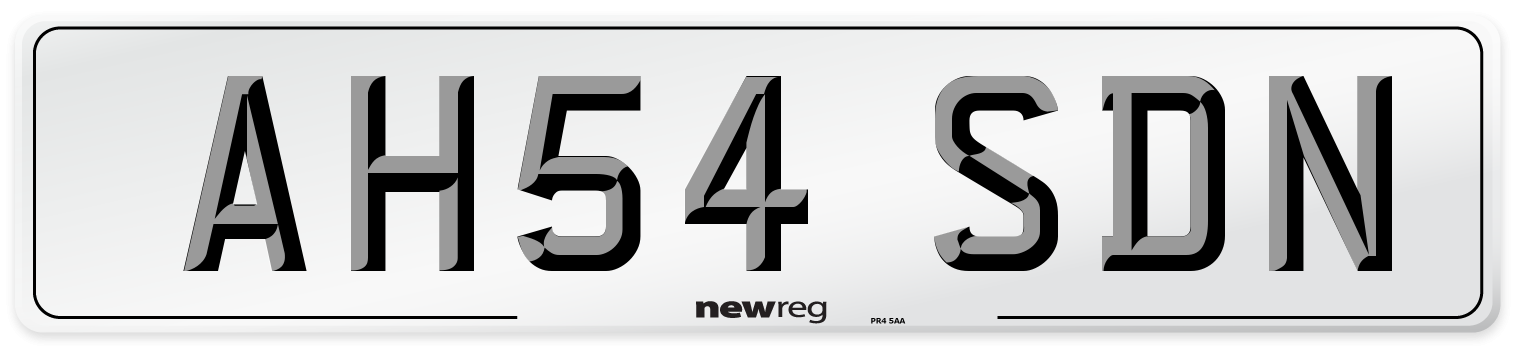 AH54 SDN Number Plate from New Reg